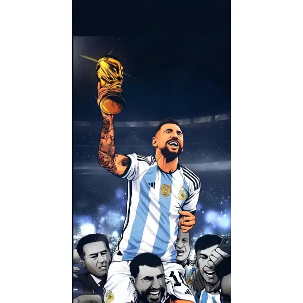 Чохол з принтом «Мессі з кубком» для Motorola E7 Power