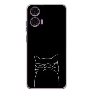 Чохол з малюнком кіт на Motorola MOTO G04 (Байдужий кіт)