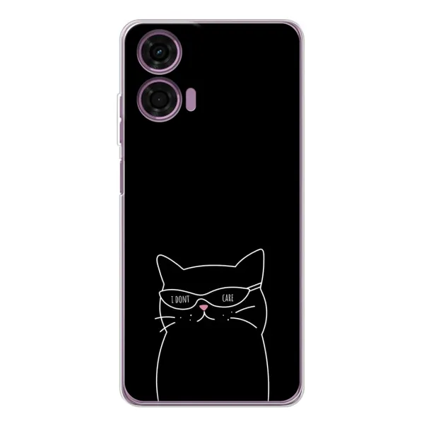 Чехол с принтом «Равнодушный кот» для Motorola MOTO G04