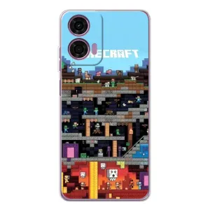 Чехол Майнкрафт на Motorola MOTO G04 (AlphaPrint) Minecraft (фон Minecraft)