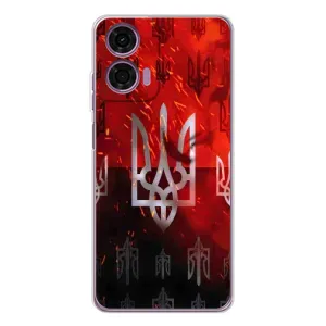 Украинские Чехлы для Motorola MOTO G04 с картинкой УПА (AlphaPrint) (ГЕРБ УПА)