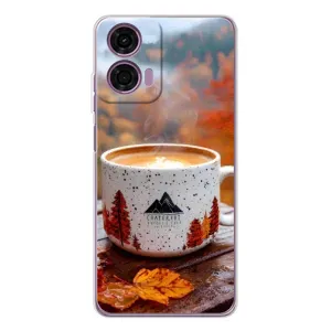 Чехол с уникальным дизайном «Осень с кофе» для Motorola MOTO G04 (Кофе на природе)