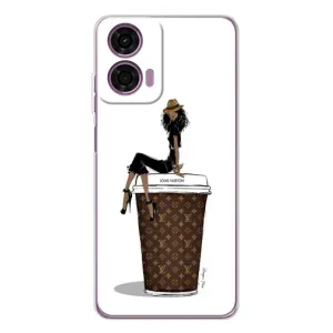 Чехлы Луи Витон для Motorola MOTO G04 (AlphaPrint - LOUIS VUITTON) (кофе LOUIS VUITTON)