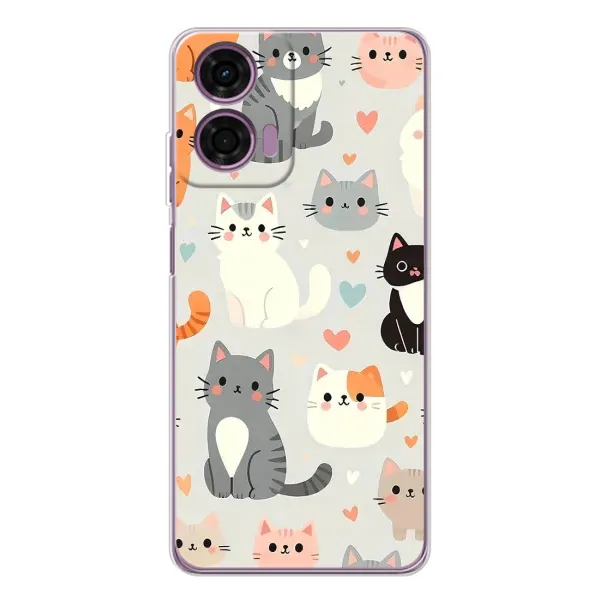 Чехол с принтом «Коллаж котов» для Motorola MOTO G04