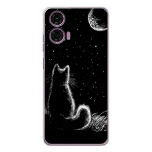 Чехол с принтом для Motorola MOTO G04 (AlphaPrint) Модные коты
