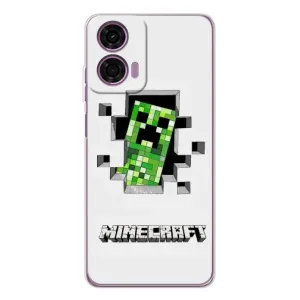 Чехол Майнкрафт на Motorola MOTO G04 (AlphaPrint) Minecraft (крипер Майнкрафт)