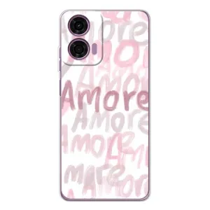 Чехол с розовым рисунком для Motorola MOTO G04 (Аморе любовь)