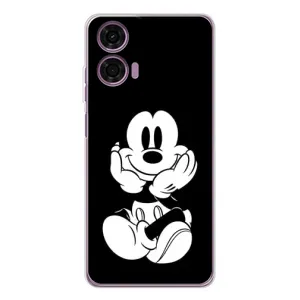 Эксклюзивный чехол для Motorola MOTO G04 (AlphaPrint - Мультяшные) (Микки на черном)