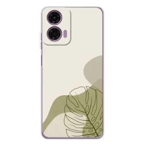 Силиконовый чехол с принтом в цветах на Motorola MOTO G04 (Зеленая монстера дизайн)