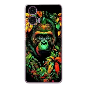 Чехол с Обезьянами Motorola MOTO G04 - (AlphaPrint) (Обезьяна в тропиках)