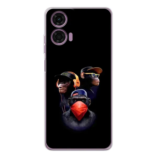 Чехол с принтом «Три обезьяны» для Motorola MOTO G04