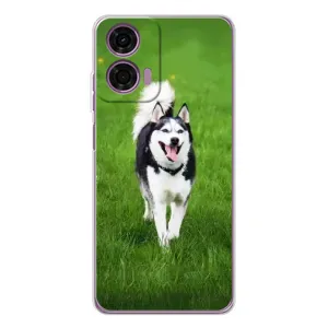Чохол з Хаскі Motorola MOTO G04 - (AlphaPrint) (Радісний Хаскі)
