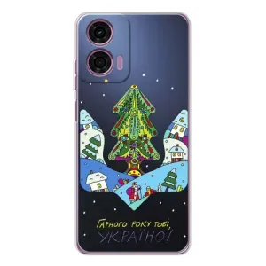Чохол з принтом «Різдвяний герб» для Motorola MOTO G04