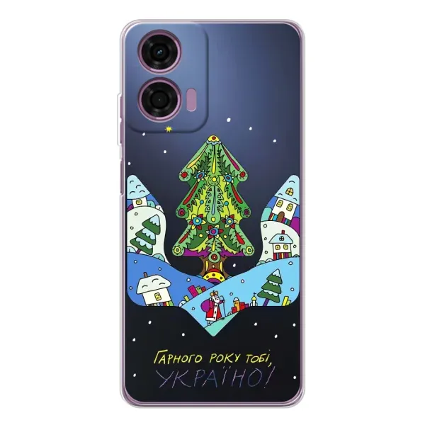 Чохол з принтом «Різдвяний герб» для Motorola MOTO G04