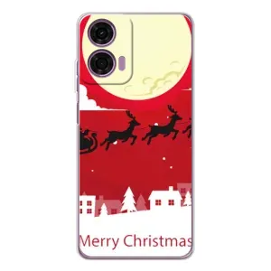 Рождественские Чехлы для Motorola MOTO G04 (VPrint) (Санта с оленями)