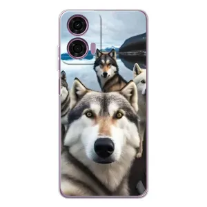 Чохол з Хаскі Motorola MOTO G04 - (AlphaPrint) (Селфі Хаскі)