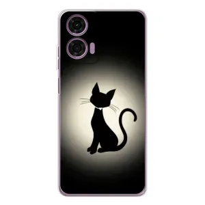 Чохол з принтом для Motorola MOTO G04 (AlphaPrint) Модні коти (Силует котика)