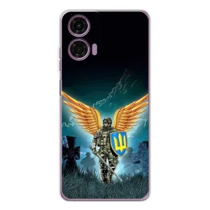 Чехлы с картинкой ЗСУ для Motorola MOTO G04 (AlphaPrint) (Солдат ЗСУ)