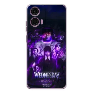 Чехол с принтом «Фиолетовая магия Уэнздей» для Motorola MOTO G04