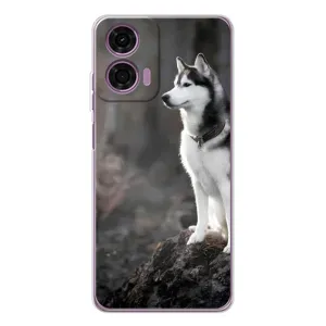 Чохол з Хаскі Motorola MOTO G04 - (AlphaPrint) (Вірний собака)
