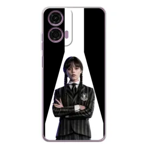 Чехлы Венсдей на Motorola MOTO G04 Уэнсдей (AlphaPrint) (W-Wednesday)