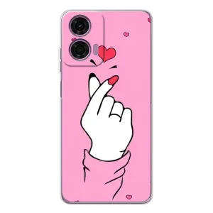 Чехол с принтом для Motorola MOTO G04 (AlphaPrint - Знак сердечка)
