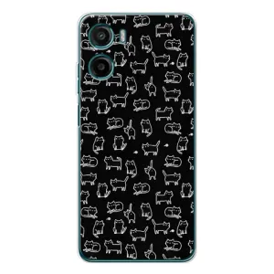 Чехол с принтом для Motorola Moto G05 (AlphaPrint) Модные коты (Меленькие котики)