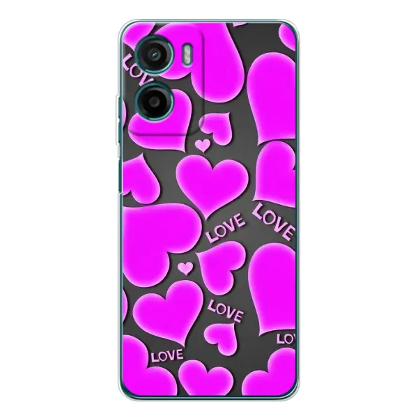 Чохол з принтом «Pink hearts» для Motorola Moto G05 Чохол з принтом «Pink hearts» для Motorola Moto G05