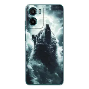 Чехол с картинкой «Хищники» для Motorola Moto G06 Power (Волк в облаках)