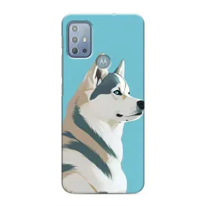 Чехол с Хаски для Motorola G10 - (AlphaPrint) (Хаски арт)