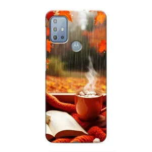 Чохол з унікальним дизайном 'Осінь з кавою' для Motorola MOTO G10 (Кава і дощ)