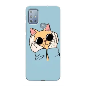 Чехол на Мото G10 с Котами (VPrint) (Котик в очках)