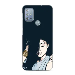 Чехол с печатью для Motorola MOTO G10 - (Мода) (AlphaPrint) (Красивая девочка)