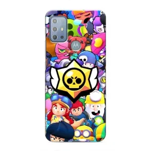 Чехол для Motorola MOTO G10 Бравл Старс (VPrint) (Лого Brawl Stars)