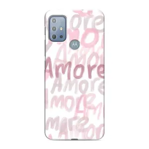 Чехол с розовым рисунком для Motorola MOTO G10 (Аморе любовь)