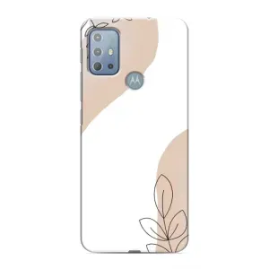 Силконовий чохол з принтом в квітах на Motorola MOTO G10 (Нюдова гілочка абстракція)