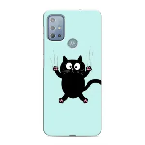 Чехол с принтом для Motorola MOTO G10 (AlphaPrint) Модные коты (Падающий кот)