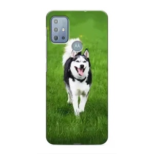Чехол с Хаски для Motorola G10 - (AlphaPrint) (Радостный Хаски)