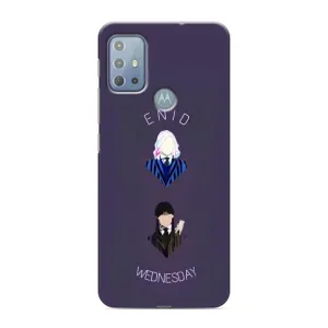 Чехлы Венсдей на Motorola MOTO G10 Уэнсдей (AlphaPrint) (Уэнздей и подруга)
