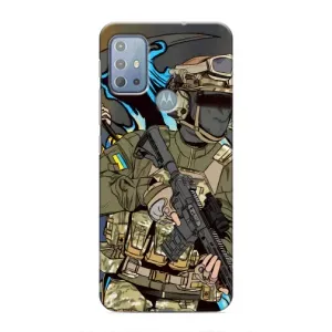 Чехлы с картинкой ЗСУ для Motorola MOTO G10 (AlphaPrint) (Воин ВСУ)