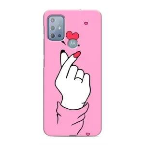 Чехол с принтом для Motorola MOTO G10 (AlphaPrint - Знак сердечка)
