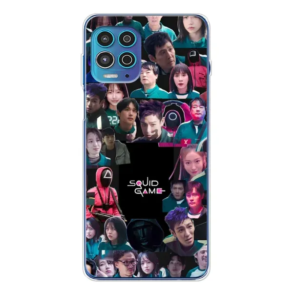 Чехол с принтом «Коллаж Игра кальмара» для Motorola MOTO G100 Pro Чехол с принтом «Коллаж Игра кальмара» для Motorola MOTO G100 Pro