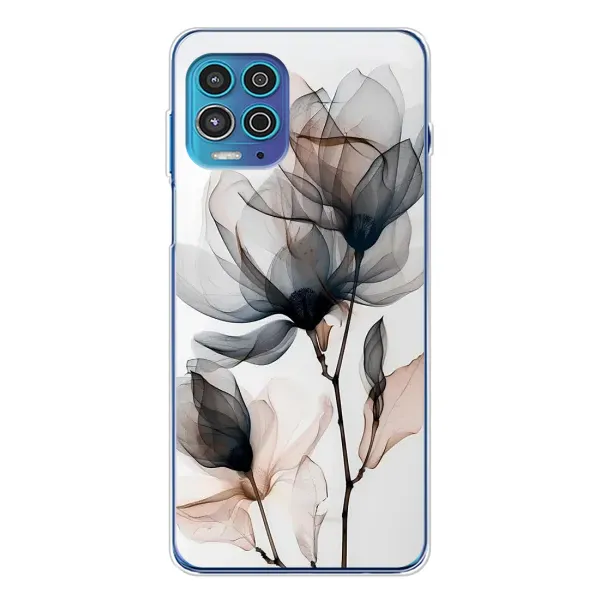 Чехол с принтом «Цветы на белом» для Motorola MOTO G100 Pro