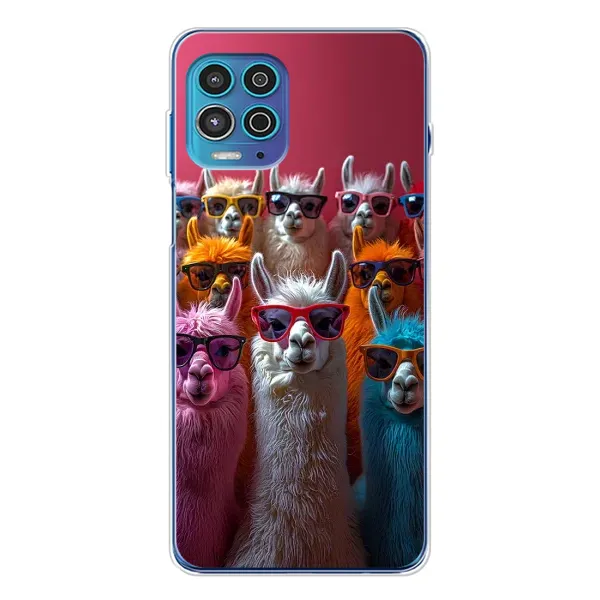 Чохол з принтом «Лами в окулярах» для Motorola MOTO G100 Pro