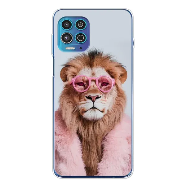Чохол з принтом «Лев в окулярах» для Motorola MOTO G100 Pro