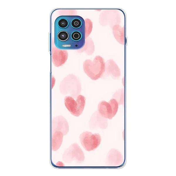 Чохол з принтом «Рожеві сердечки» для Motorola MOTO G100 Pro