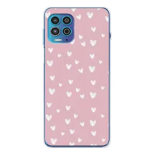 Чохол з принтом «Сердечки на рожевому» для Motorola MOTO G100 Pro