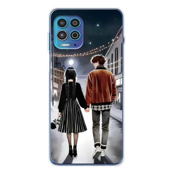 Чехол с принтом «Уэнздей и Тайлер» для Motorola MOTO G100 Pro Чехол с принтом «Уэнздей и Тайлер» для Motorola MOTO G100 Pro