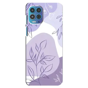 Силиконовый чехол с принтом в цветах на Motorola MOTO G100 (Фиолетовые листья абстракция)