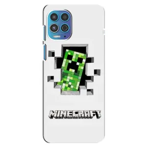 Чохол Майнкрафт на Motorola MOTO G100 (AlphaPrint) Minecraft (кріпер Майнкрафт)